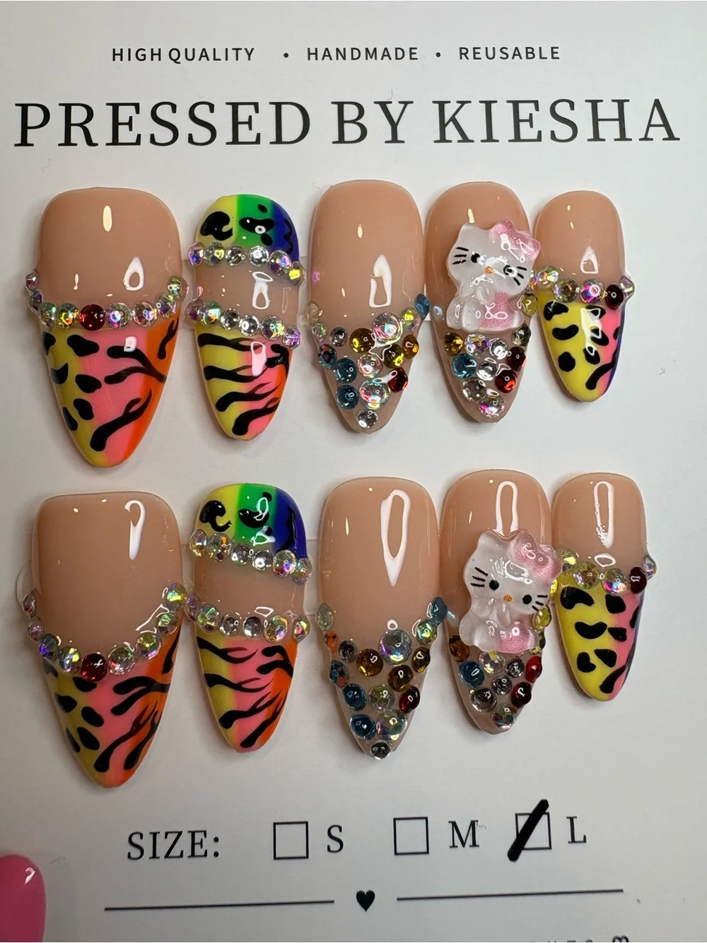 Nude Rainbow Leopard Press-On Nails